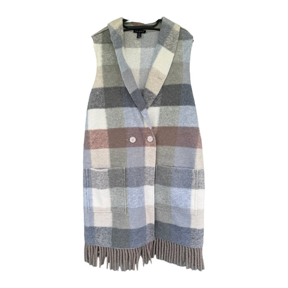 Tribal Fringe Blanket Vest NWT